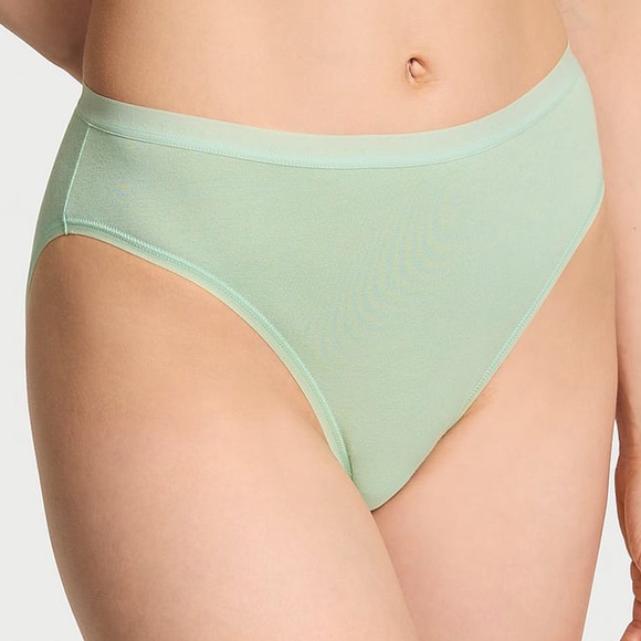 Victoria's Secret Stretch Cotton High-Leg Brief Panty Pretty Mint Large NEW - Picture 2 of 6